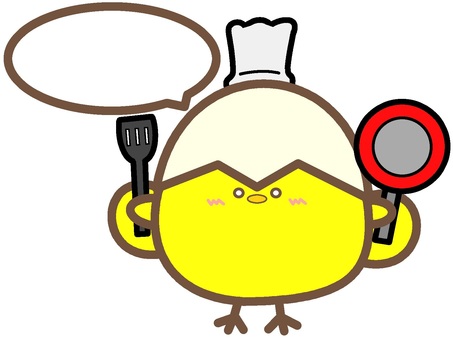 Cook's chick and speech bubble, , JPG and PNG