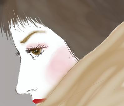 Illustration, regardez, l'oeil, fem, 