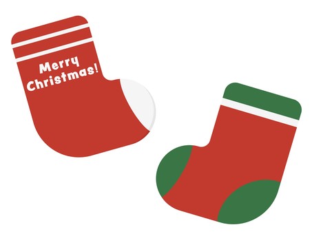 クリスマスの靴下セット クリスマスの靴下セット クリスマス,靴下,ソックス,セット,クリスマスカラー,赤,緑,グリーン,メリークリスマス,merrychristmassのイラスト素材