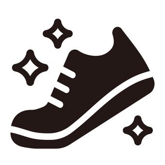 ランニングシューズのシンプルアイコン ランニングシューズ,ジョギング,ランニング,ウォーキング,散歩,靴,アイコン,シルエット,白黒,黒のイラスト素材