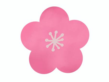 年賀状素材：水彩の梅の花のイラスト5