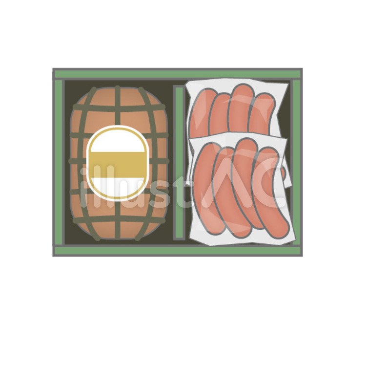 ギフト プレゼント,贈答,ハムのイラスト素材