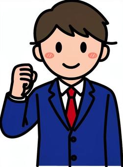 ネイビーのスーツの男性です。 スーツ,シンプル,清掃,サラリーマン,フォーマル,ジャケット,オフィス,ビジネス,スタイル,ファッションのイラスト素材