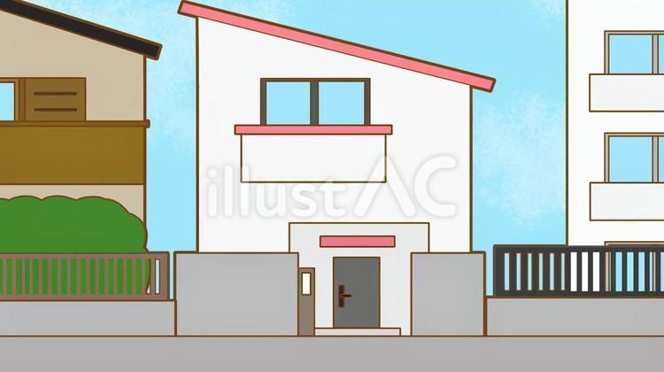 住宅街 住宅,住宅街,晴れのイラスト素材