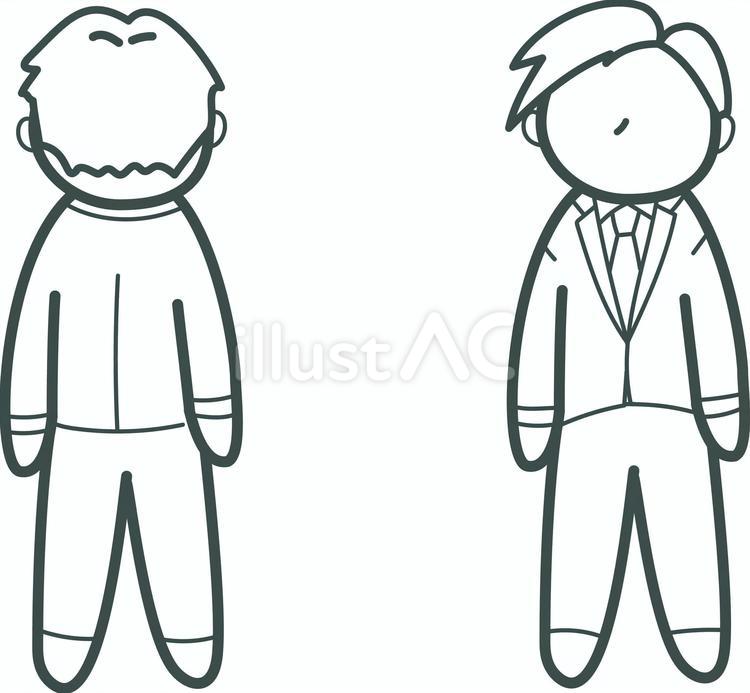 棒人間　スーツの男性 棒人間,男,スーツのイラスト素材