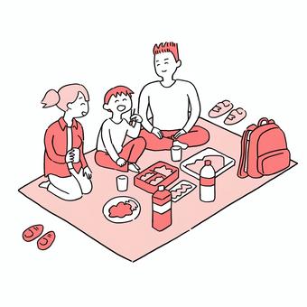 家族でピクニック 家族でピクニック ピクニック,家族,お弁当,レジャー,団らん,親子のイラスト素材