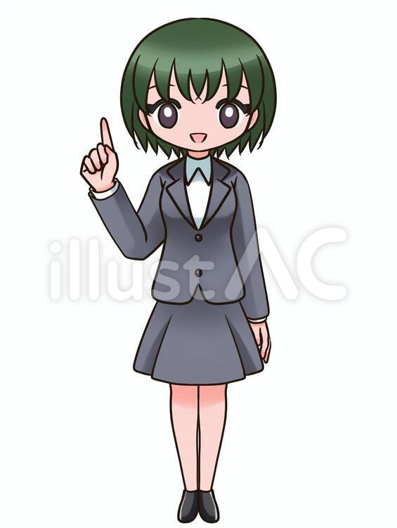 指差しの女性 指差し,説明,ポイントのイラスト素材