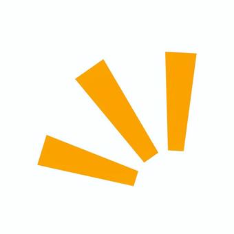 ひらめきマーク（オレンジ・シンプル） ひらめき,ひらめきマーク,オレンジ,シンプル,発見,気づき,装飾,単品,素材,背景透過のイラスト素材