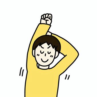 ストレッチをする男性 男性,人物,シンプル,ストレッチ,伸び,リラックス,息抜き,上半身のイラスト素材