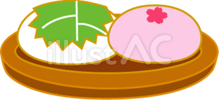 大福と柏餅 png,透過,餡のイラスト素材