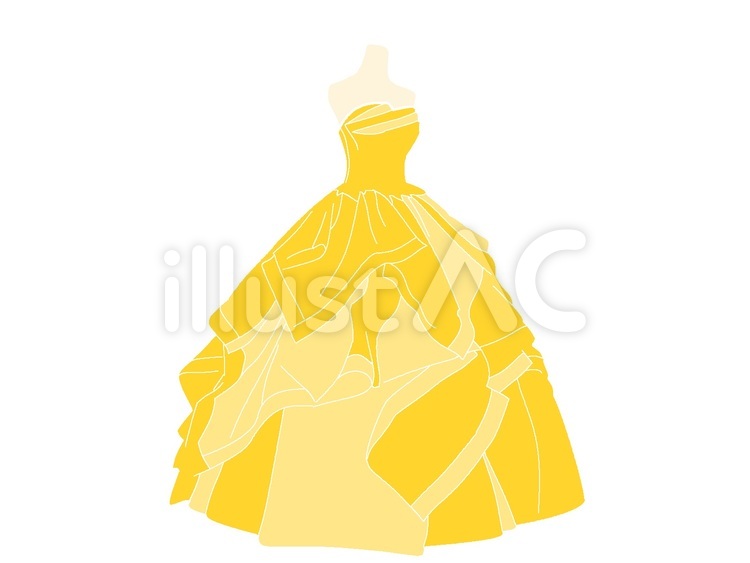 イエローカラーのドレスイラスト No 無料イラストなら イラストac