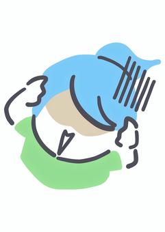 がっかりする女性 女性,がっかり,意気消沈,悲しい,しょんぼり,落ち込む,ネガティブ,シンプル,ラフタッチ,手書き風のイラスト素材