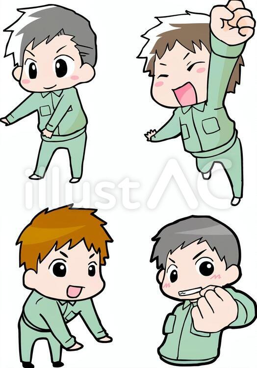 軽作業男子 力仕事,意欲,作業員のイラスト素材