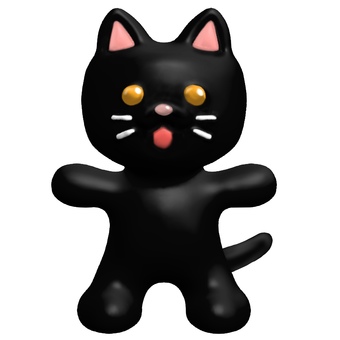 Black cat deformed character CG, কালো বিড়াল, বিড়াল, পশু, JPG and PNG