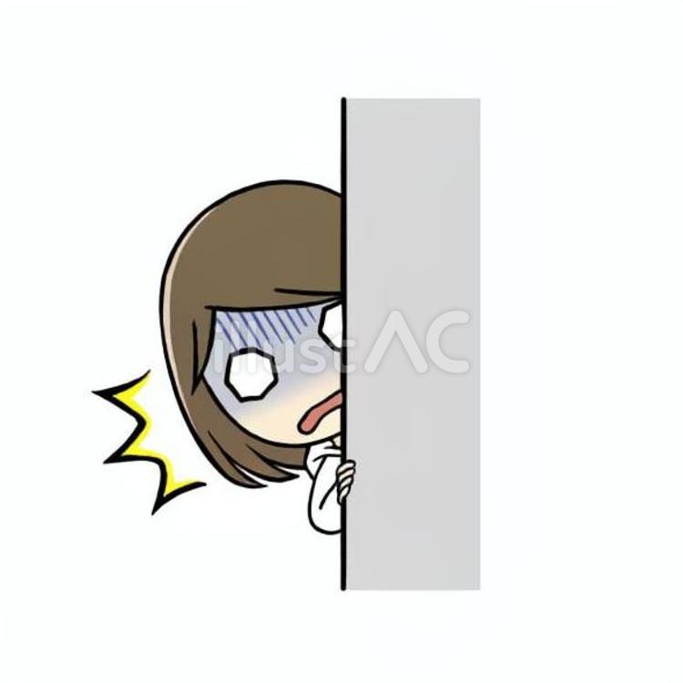 ショックなものを目撃してしまった女性 ショック,目撃,衝撃のイラスト素材