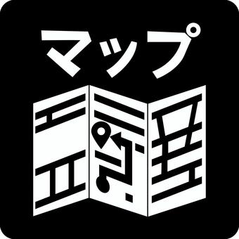 ピクトグラムマップ ピクトグラム,マップ,地図,図面,紙,観光,案内,場所,カタカナのイラスト素材
