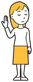  ロングヘア女性(黄)-270-全身