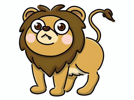 ライオン(オス) ライオン,動物,野生,力強い,自然,かっこいい,かわいい,シンプル,デフォルメのイラスト素材