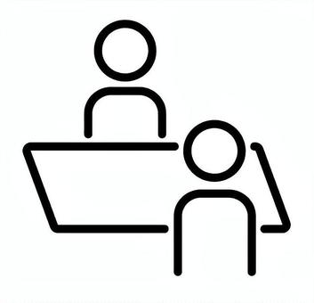 打合せや申請窓口や商談やお見合い等 面接,打合せ,面談,受付,窓口,カウンセリング,コンサルティング,アドバイザー,カウンセラー,商談のイラスト素材
