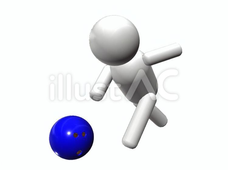 ボウリング　投げる ボウリング玉,投げる,ボウリングのイラスト素材