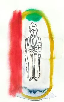 阿弥陀如来 阿弥陀如来,寺,瞑想,光背,スピリチュアルのイラスト素材