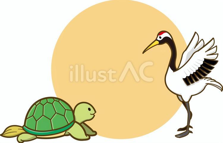鶴と亀のイメージ01 鶴,亀,アイコンのイラスト素材