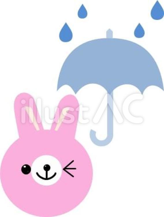 「雨でも行きます」のイラスト うさぎ,動物,キャラクターのイラスト素材