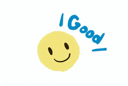 にこちゃんマーク（Good） にこちゃんマーク,スマイル,かわいい,手描き,good,いいね,アイコン,マークのイラスト素材
