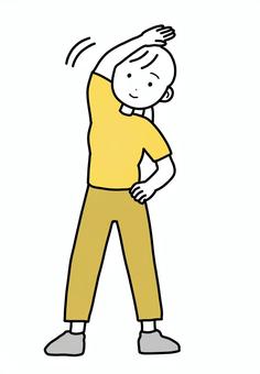 シンプル準備体操女（y） シンプル,準備体操,女,人,準備運動,体操,運動,ストレッチのイラスト素材