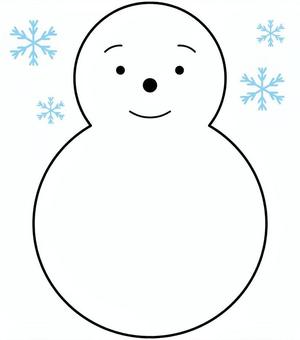 雪の結晶つき雪だるま 雪だるま,雪遊び,雪,冬,スノーマン,顔,笑顔,雪の結晶,結晶,氷点下のイラスト素材