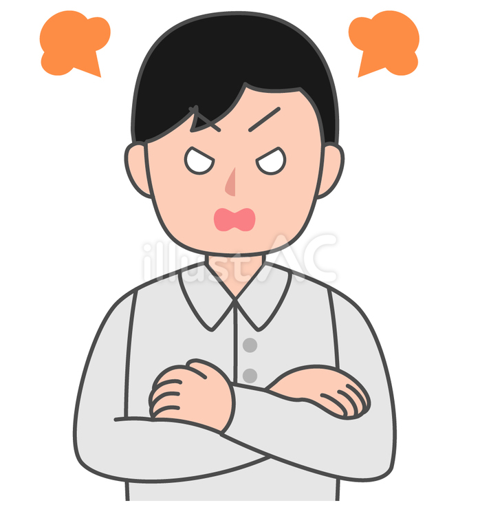 怒っている男性 男性,お父さん,先生のイラスト素材