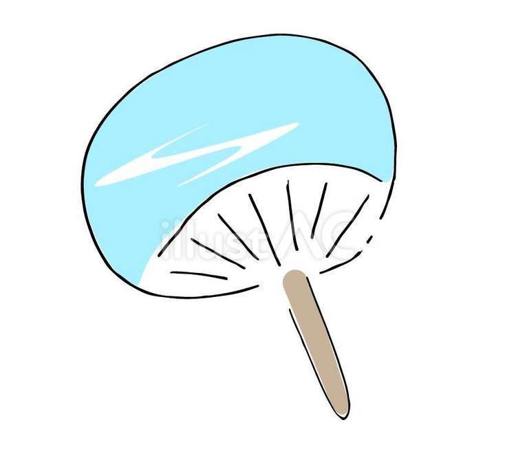 うちわ うちわ,手描き,線のイラスト素材