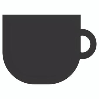 カップ_モノクロ カップ,マグ,コーヒーカップ,コップ,カフェ,モノクロ,シンプル,アイコン,透過,イラストのイラスト素材