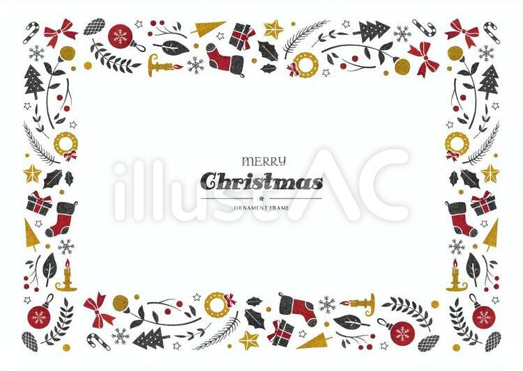 冬の背景フレーム065 Xmasアイテムイラスト No 無料イラストなら イラストac