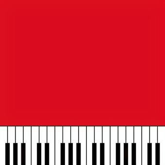 ピアノの背景・赤_鍵盤下_正方形 ピアノ,鍵盤,赤,背景,壁紙,音楽,楽器,演奏,コンサート,音楽会のイラスト素材