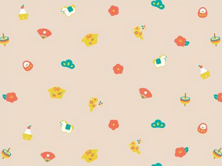 かわいい午年のお正月・年賀状背景壁紙/茶 かわいい午年のお正月・年賀状背景壁紙/茶 午,午年,年賀状,お正月,和柄,和風,パターン,背景,壁紙,かわいいのイラスト素材