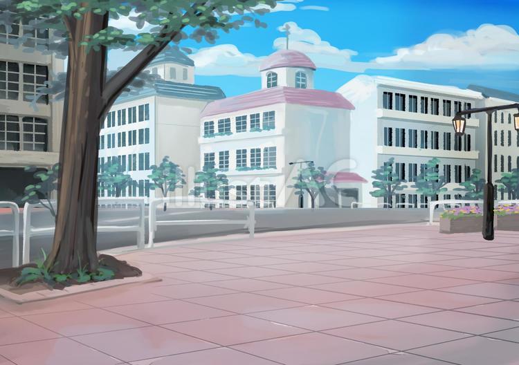 洋風の街並み 街中,西洋,おしゃれのイラスト素材
