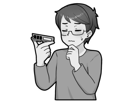 メモリについて考える【グレースケール】 パソコン,メモリ,パーツ,考える,自作,男性,半導体,グレースケールのイラスト素材