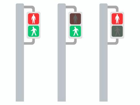 交通安全_フラットな信号機_3セット 交通安全,横断歩道,信号,信号機,横断,赤信号,青信号,歩行者用信号機,安全確認,正面のイラスト素材