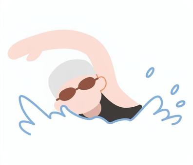 水泳する女性 水泳,水泳部,スポーツ,プール,運動,スイミング,部活,クロール,人物,水泳選手のイラスト素材