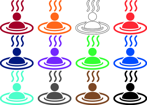 ピクトグラムの温泉です。 ピクトグラム,温泉,シンプル,露天風呂,湯船,旅館,風呂,日本,癒し,リラックスのイラスト素材