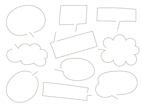 手書き線画吹き出し フレーム,タイトル,枠,ポップ,かわいい,web,チラシ,四角,丸,あしらいのイラスト素材