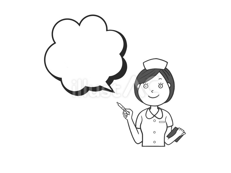 病院のお仕事をする看護師の吹き出し 吹き出し,女性,会話のイラスト素材
