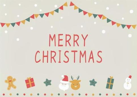 クリスマスポップフレーム９ クリスマス,サンタクロース,トナカイ,プレゼント,雪だるま,ジンジャークッキー,冬,11月,12月,1月のイラスト素材