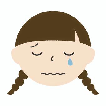 手描き顔アイコン 女の子 泣き顔
