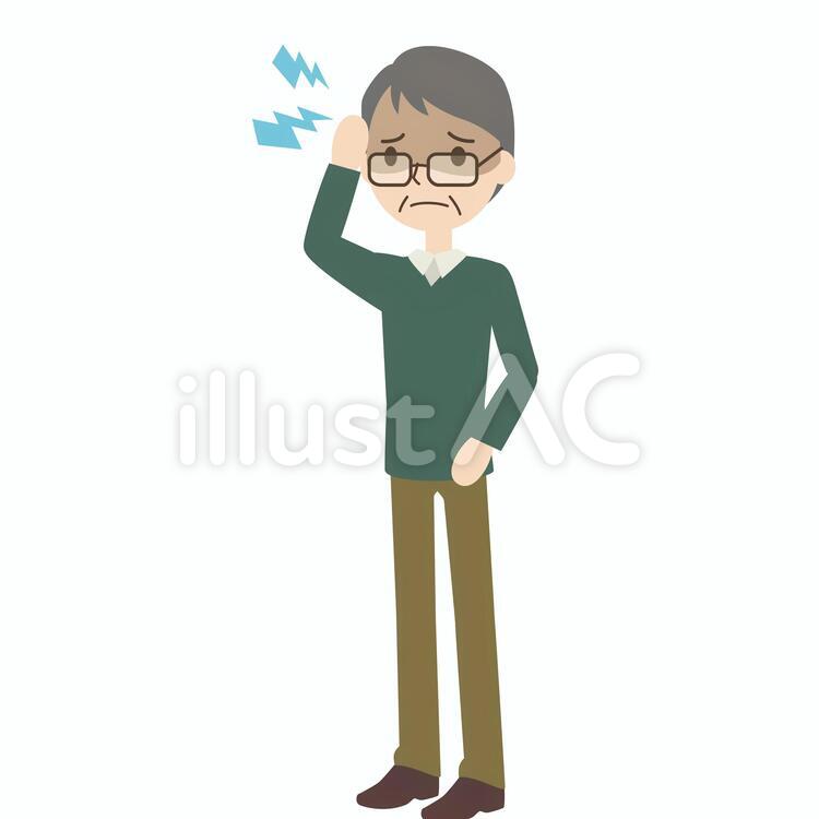頭痛の男性 頭痛,男性,眼鏡のイラスト素材