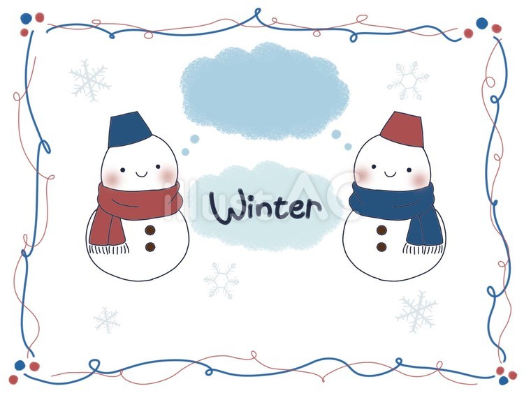 ゆきだるま 冬,雪,雪だるまのイラスト素材