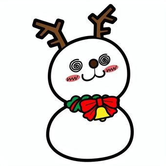 雪だるま L 雪だるま,冬,雪,鈴,クリスマス,トナカイ,スノーマン,風物詩,１２月のイラスト素材