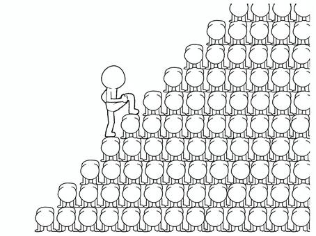 登る 登る,シルエット,踏み台,階段,乗る,イメージ,お知らせ用,宣伝用,pop調,手描きのイラスト素材