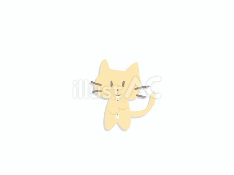 笛を吹くネコ 笛,ネコ,縦笛のイラスト素材